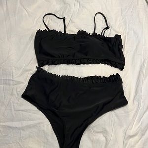 Black high rise bikini